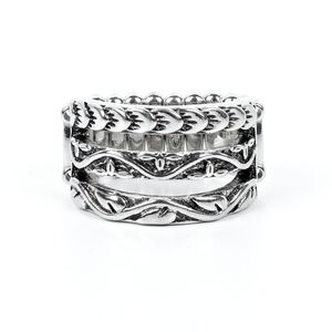Elegant Silver Band Ring Canyon Canopy Fashion Jewerly Stacked Band